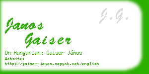 janos gaiser business card